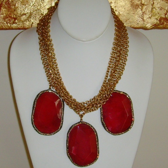 Gold-Tone and Lucite Multi-Strand Necklace - Picture 5 of 14